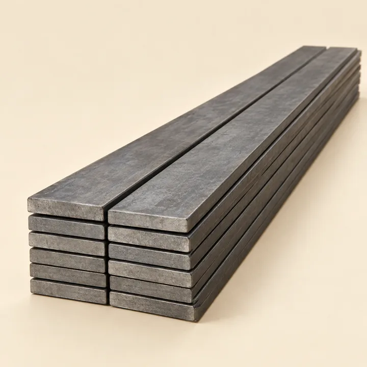 Stacked solid mild steel flat bars or patti