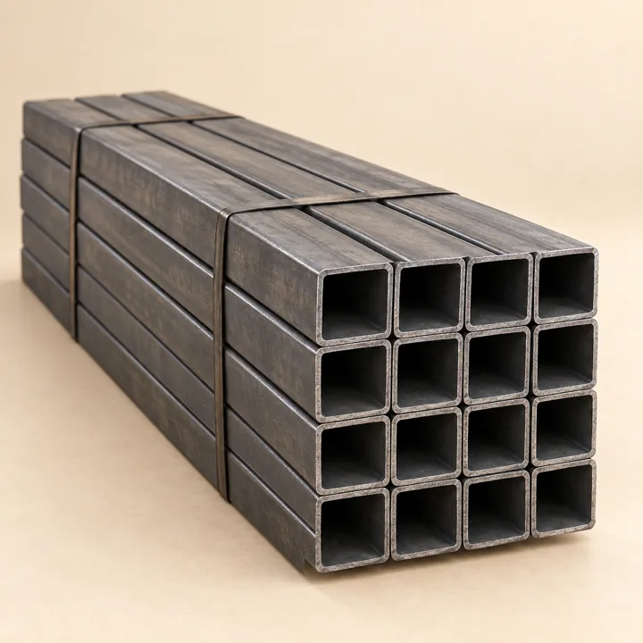 Mild steel square hollow pipes with open ends